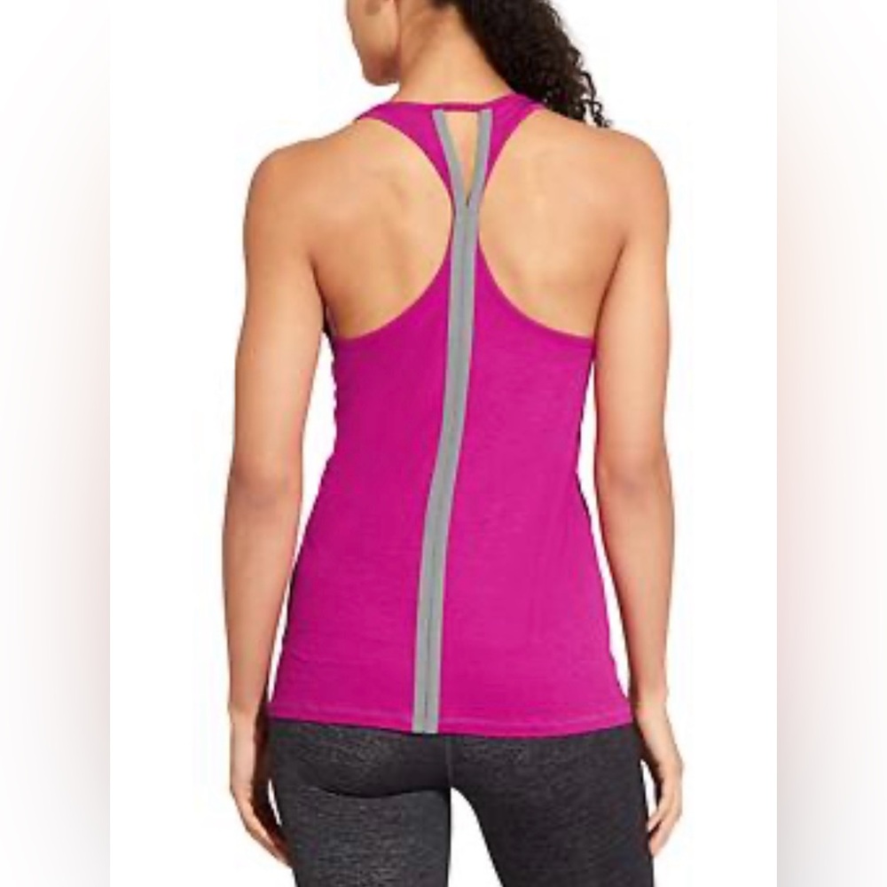 Athleta Spree Tank – Performance Racerback in Electric Fuchsia/Slate Gray